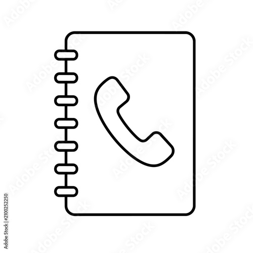 Vector graphic of a notebook with a phone icon design