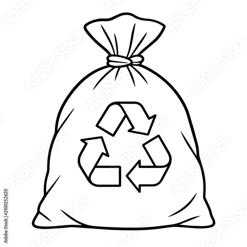 Recycling bag with eco friendly symbol on white background vector illustration