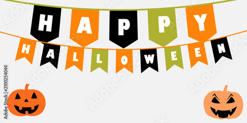 Tableau sur toile Happy Halloween banner or party invitation background