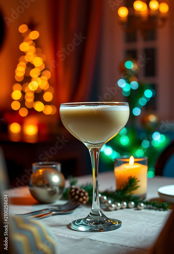 Creamy holiday cocktail in ...