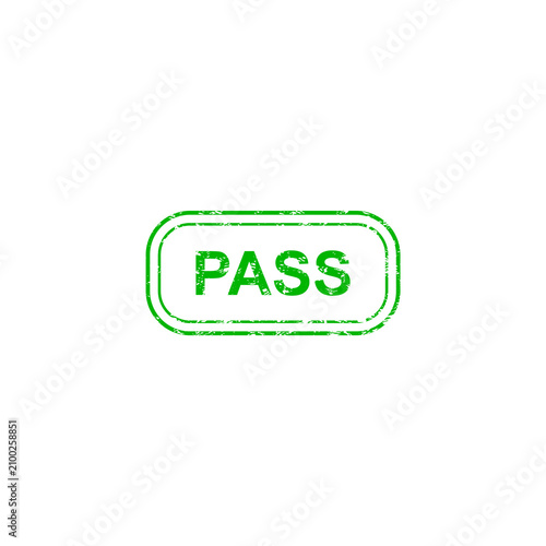 Fotografie Green pass vector illustration with distressed rounded-rectangle