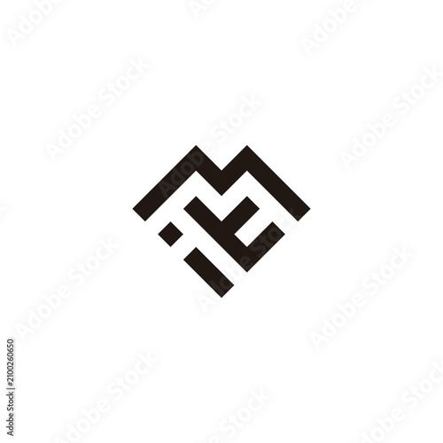 Letter i, t and M heart, square geometric symbol simple logo vector