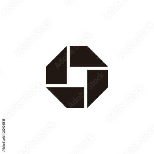 Letter o fold geometric symbol simple logo vector