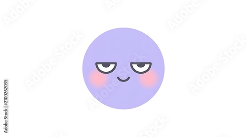 Cute Purple Face with Smug Expression and Rosy Cheeks.