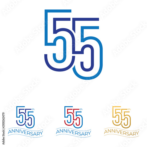 Modern Monoline Anniversary Numbers Vector Collection, Outline Number Set for Celebration, Birthday, Wedding and Corporate Milestones