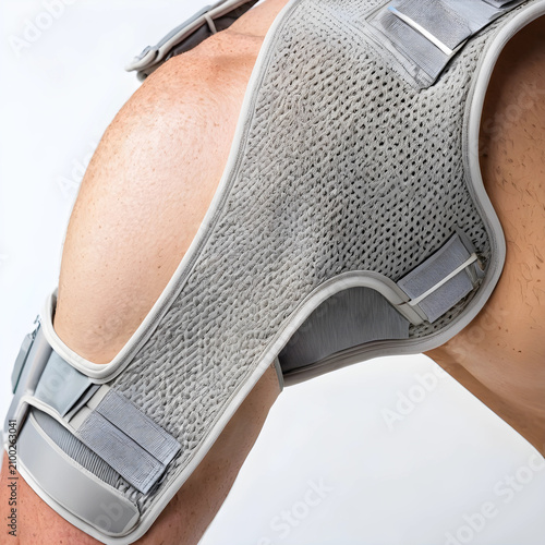 Person wearing a gray shoul...