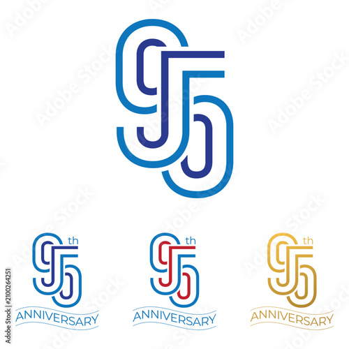 Modern Monoline Anniversary Numbers Vector Collection, Outline Number Set for Celebration, Birthday, Wedding and Corporate Milestones