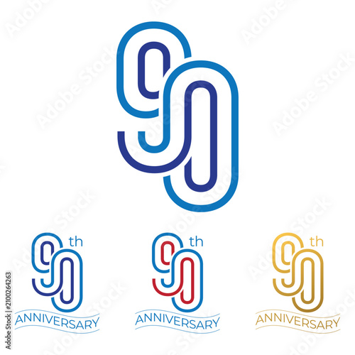 Modern Monoline Anniversary Numbers Vector Collection, Outline Number Set for Celebration, Birthday, Wedding and Corporate Milestones