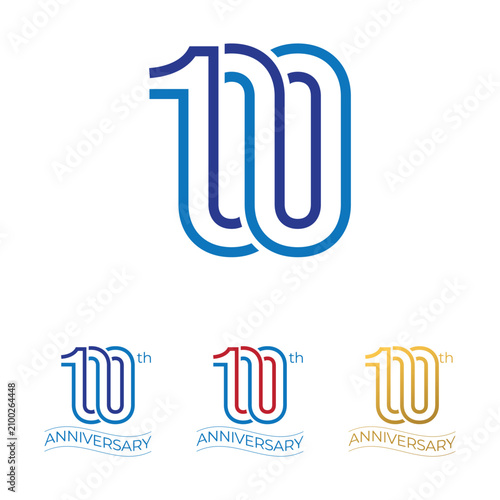 Modern Monoline Anniversary Numbers Vector Collection, Outline Number Set for Celebration, Birthday, Wedding and Corporate Milestones