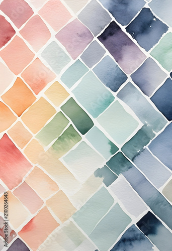 Watercolor diamond pattern ...