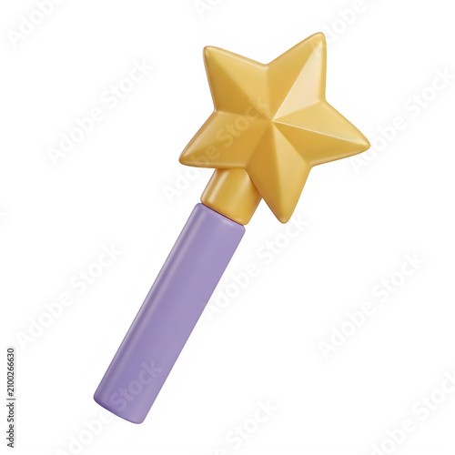 Purple magic wand with golden star tip