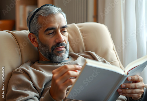 Mature man with gray hair a...