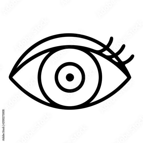 Hand-drawn minimalist vector illustration of an elegant human eye icon featuring smooth curves and crisp outlines, clean scalable line art ideal for vision sight people themed designs logos tattoos