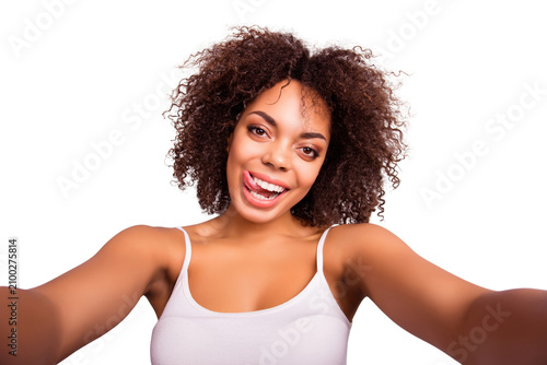 Fotografía Self portrait of charming, crazy, pretty, sweet, comic, cute attractive girl sho