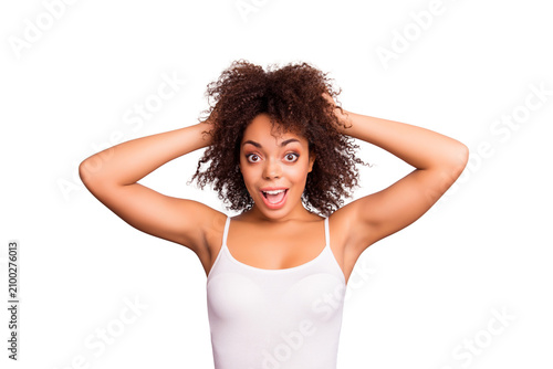 Bild auf Leinwand Sail! Portrait of surprised, excited, pretty, charming, attractive, comic, glad