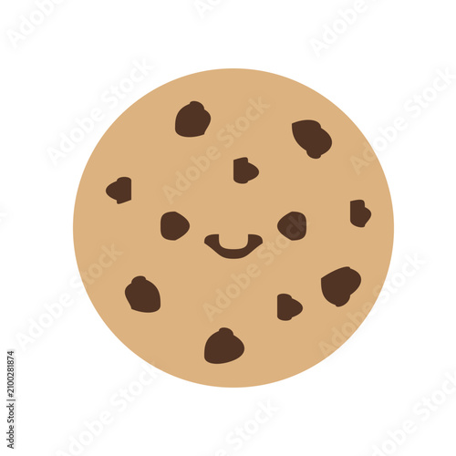 Slika na platnu Smiling Chocolate Chip Cookie Closeup.