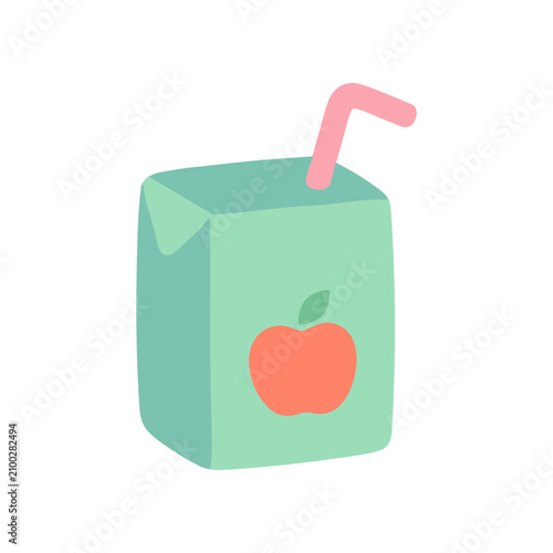 Cartoon apple juice box packaging.