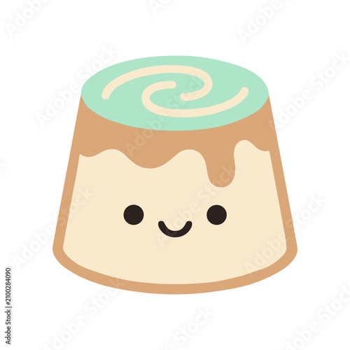 Fotografie Cartoon dessert with smiling face.
