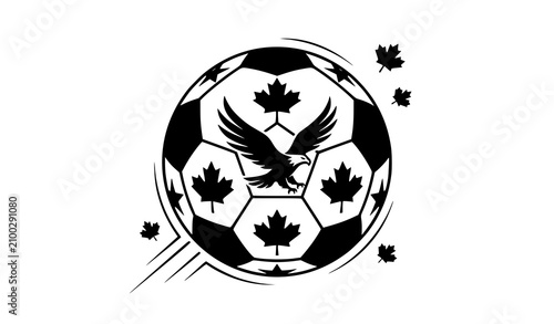 Принти на полотні Canadian soccer emblem eagle and maple leaves on a soccer ball
