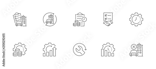 Konstfotografi Asset Lifecycle icon set containing assets, lifecycle, plan, acquisition, operat