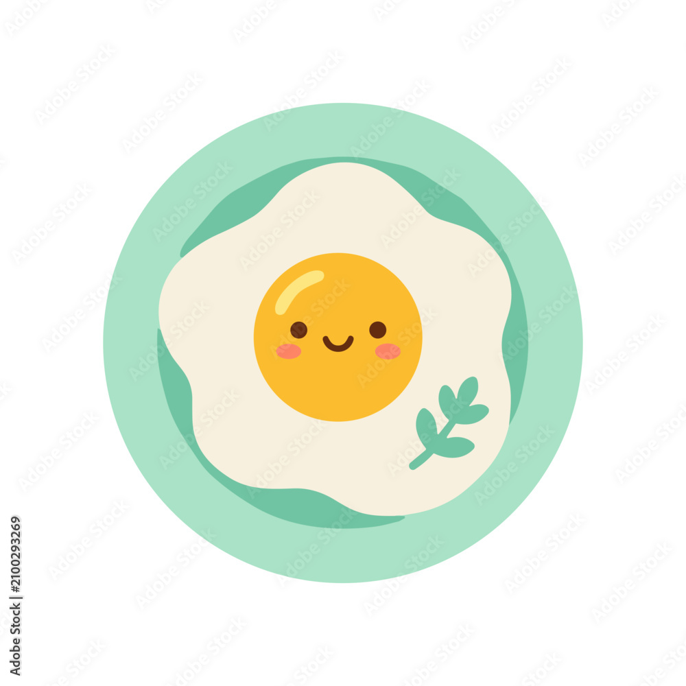 Fototapeta premium Smiling fried egg on plate.