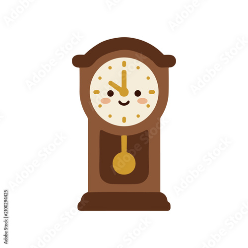 фотографія Brown Grandfather Clock Face Closeup.