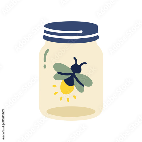 Bee Inside a Glass Jar.