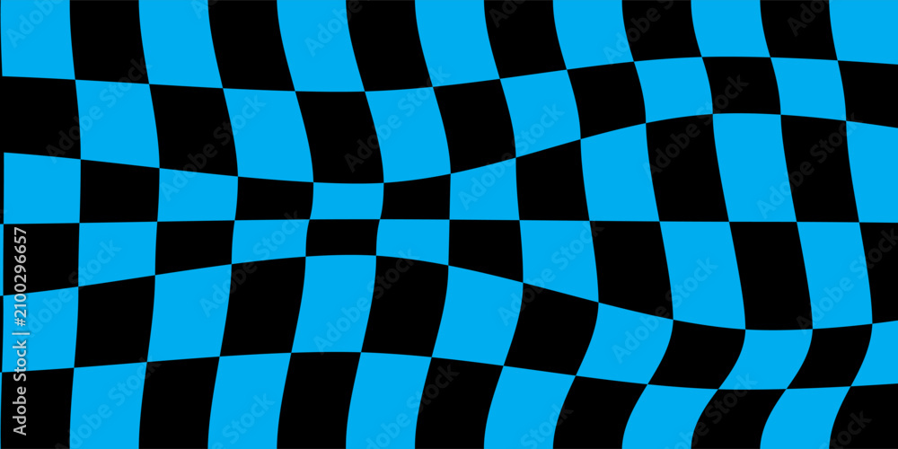 Obraz premium Abstract blue and black checkered pattern background banner