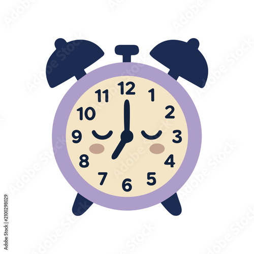 Simple cartoon alarm clock face.