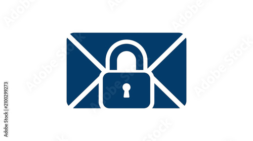 Email security icon open envelope with padlock data protection and privacy concept illustration