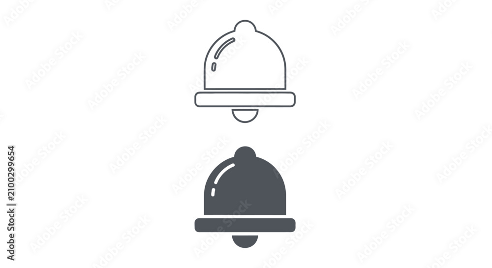 Fototapeta premium Two cloche bells presented in a simple graphic illustration style