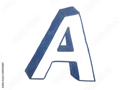Hand drawn letter A isolated on transparent background as a cutout