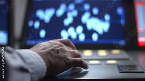 Human Hand Interacting With Touchscreen Display Analyzing Data Visualizations In A Modern Technological Environment