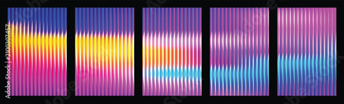Foto Abstract wave background with smooth gradient and neon glow vertical motion line