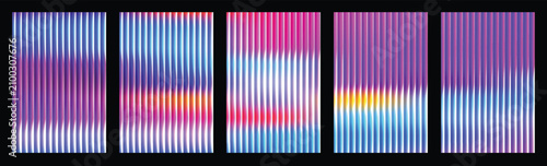 Foto Abstract dynamic wave texture with layered curved lines, vivid color transitions