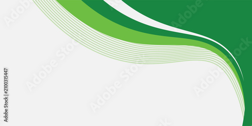 Photos Modern vector illustration of green flowing curved shapes on light backdrop, wal