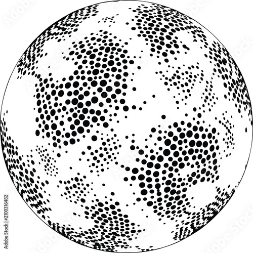 Adobe IlluAbstract Halftone Sphere Vector Collection with Dot Spiral, Wireframe, Mosaic, Polygon and Pixel Globe Elementsstrator Artwork