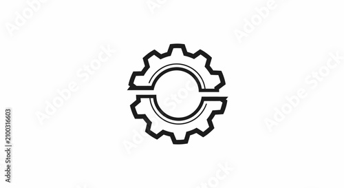 Outline gear icon separated into two horizontal sections.