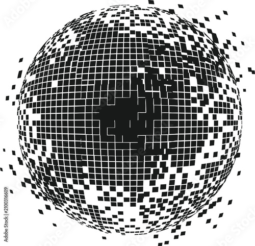 Adobe IlluAbstract Halftone Sphere Vector Collection with Dot Spiral, Wireframe, Mosaic, Polygon and Pixel Globe Elementsstrator Artwork