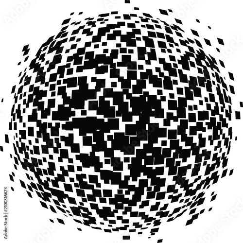 Adobe IlluAbstract Halftone Sphere Vector Collection with Dot Spiral, Wireframe, Mosaic, Polygon and Pixel Globe Elementsstrator Artwork