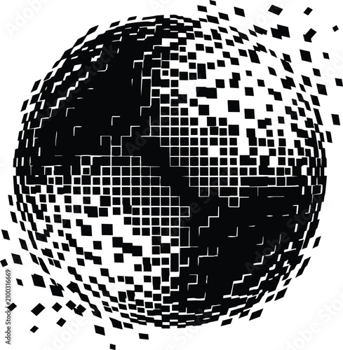 Adobe IlluAbstract Halftone Sphere Vector Collection with Dot Spiral, Wireframe, Mosaic, Polygon and Pixel Globe Elementsstrator Artwork