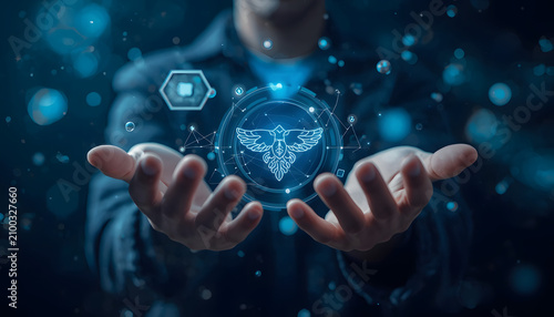 Hands interacting with floating quantum educational particles in midair, no human face, futuristic holographic learning interface, photorealistic, shallow depth of field, no text
