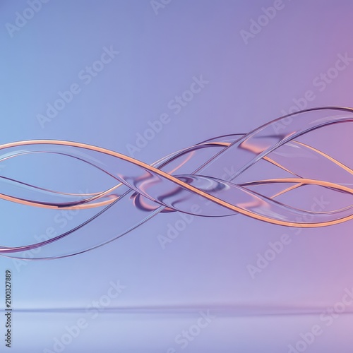 Conceptual flowing liquid geometry crossing a clean empty space. Represents continuous change and unexplored potential, background, minimalism, bright