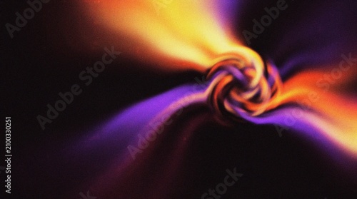 Foto Glowing purple abstract shape, dark grainy black purple background, noise textur
