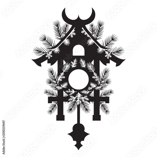 Cuadro en lienzo Gothic, ornate, black, vector icon, symbol, crest, logo, emblem, decorative, ill