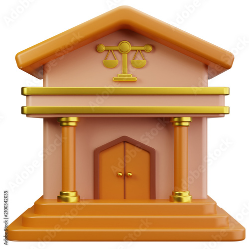 Official Courthouse Building 3D Illustration