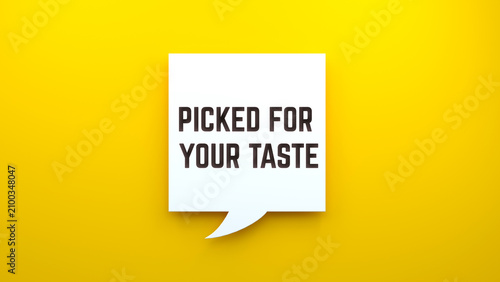 Picked For Your Taste Speech Bubble Banner for Personalized Product Recommendations