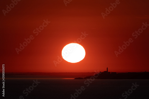 Lighthouse in Brittany at an epic sunset