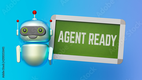 Agent Ready AI Robot for Automation and Digital Assistant Concept