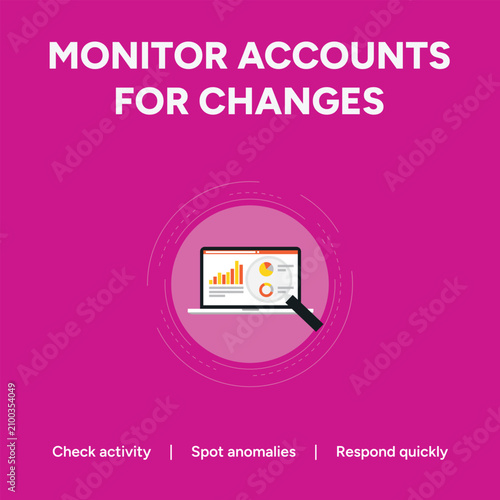 фотографія Monitor accounts for changes business vector, financial data analysis on laptop